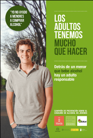 cartel campaña concienciación para la prevención del consumo de alcohol en menores