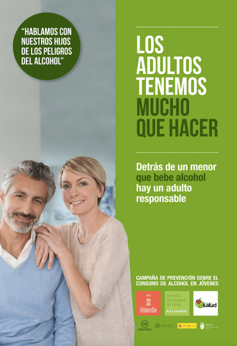 cartel campaña concienciación para la prevención del consumo de alcohol en menores